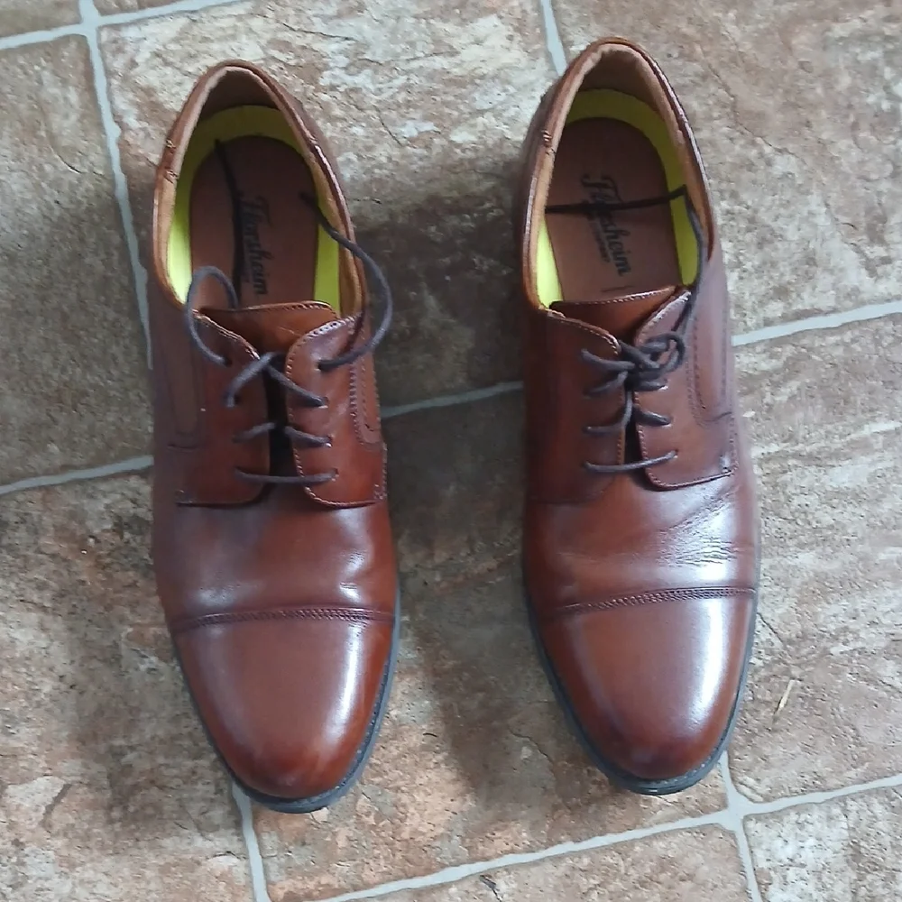 EUC Florsheim Comfortech Ortholite Brown Leather Shoes Size 13D